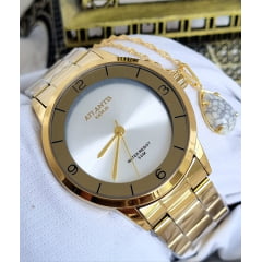 Relógio Banhado a Ouro Atlantis G3508K2