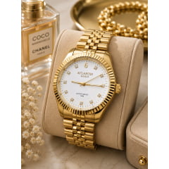 Relógio Banhado a Ouro Atlantis Gold A8022 LB