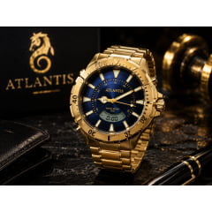 Relógio Banhado a Ouro Atlantis Gold Anadigi