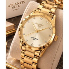 Relógio Banhado a Ouro Atlantis Gold B3477 Relógio Banhado a Ouro Atlantis Gold B3477