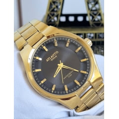 Relógio Banhado a Ouro Atlantis Gold G3458 Preto 