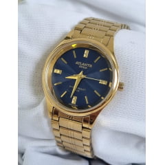 Relógio Banhado a Ouro Atlantis Gold G34901 Azul