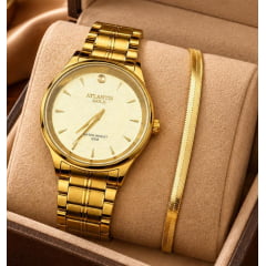 Relógio Banhado a Ouro Atlantis Gold G34902K2 Relógio Banhado a Ouro Atlantis Gold G34902K2