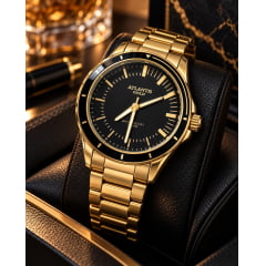 Relógio Banhado a Ouro Atlantis Gold G80074 Relógio Banhado a Ouro Atlantis Gold G80074