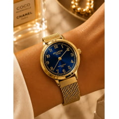 Relógio Banhado a Ouro Atlantis Gold W8117a Azul Relógio Banhado a Ouro Atlantis Gold W8117a Azul