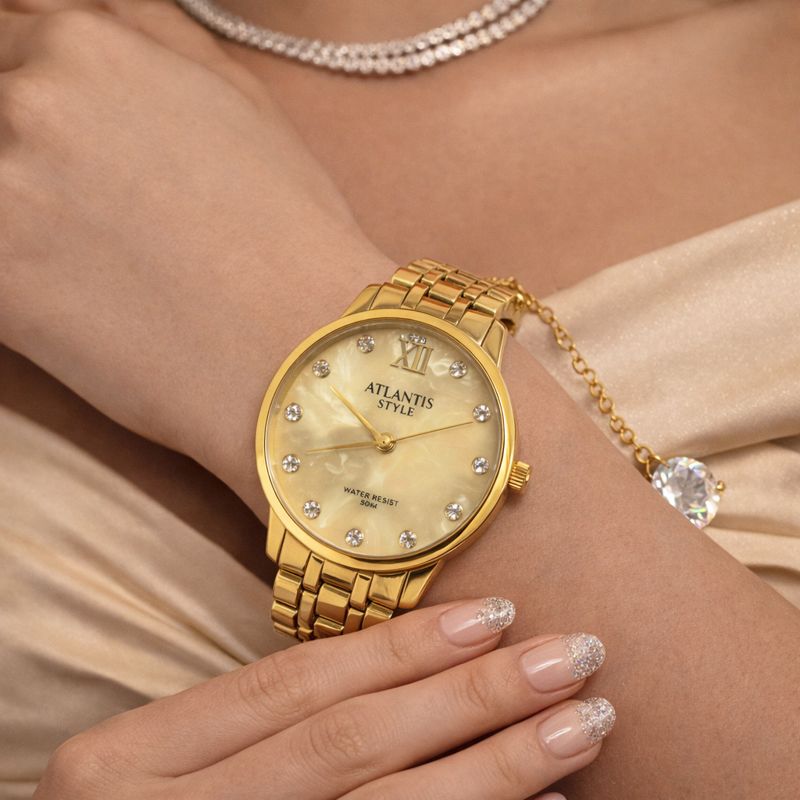 Relógio Banhado a Ouro Atlantis Style G7016D
