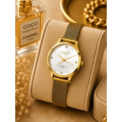 Relógio Banhado a Ouro Atlantis W8001 esteira