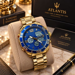 Relógio Dourado Altantis 8060 Relógio Dourado Altantis 8060