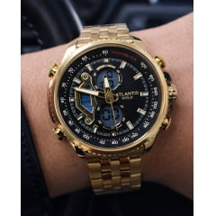 Relógio Dourado Altantis A8065D