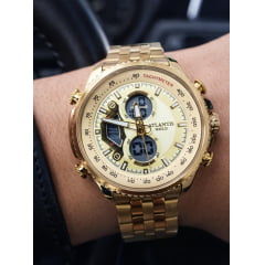 Relógio Dourado Altantis A8065P