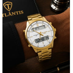 Relógio Dourado Altantis G8059B