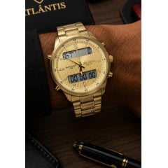 Relógio Dourado Altantis G8059D
