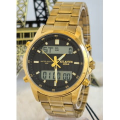Relógio Dourado Altantis G8059P Relógio Dourado Altantis G8059P