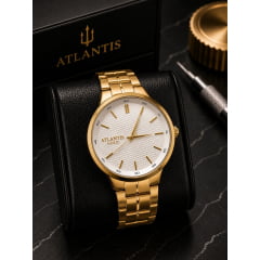 Relógio Dourado Altantis G8077