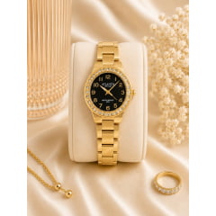 Relógio Feminino Altantis Dourado W9014DP