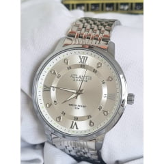 Relógio Feminino Atlantis G8069 Prata Algarismo Romano Relógio Feminino Atlantis G8069 Prata Algarismo Romano