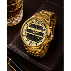 Relógio Masculino Atlantis Dourado A80361 Relógio Masculino Atlantis Dourado A80361
