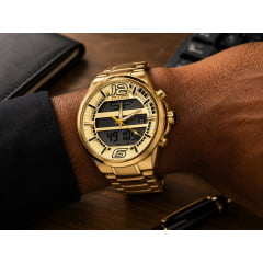 Relógio Masculino Atlantis Dourado A80361 Relógio Masculino Atlantis Dourado A80361