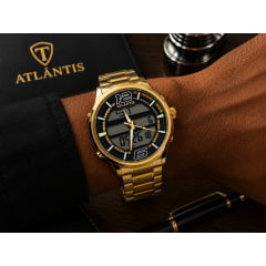 Relógio Masculino Atlantis Dourado A80362