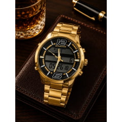 Relógio Masculino Atlantis Dourado A80362
