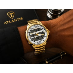 Relógio Masculino Atlantis Dourado A8036B