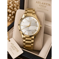 Relógio Masculino Atlantis Dourado G3247