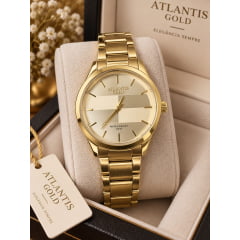 Relógio Masculino Atlantis Dourado G32472
