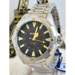 Relógio Masculino Atlantis Prata A34824 Relógio Masculino Atlantis Prata A34824