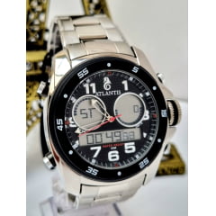 Relógio Masculino Prata Atlantis Style G3216
