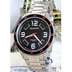 Relógio Prata Atlantis G8007 Lançamento Relógio Prata Atlantis G8007 Lançamento