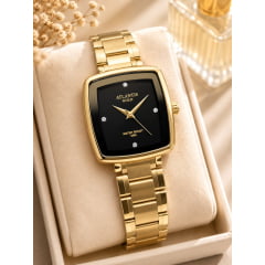 Relógio Quadrado Feminino Atlantis Gold 3503