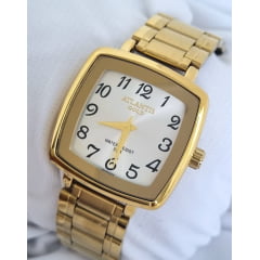 Relógio Quadrado Feminino Atlantis Gold 3503BN