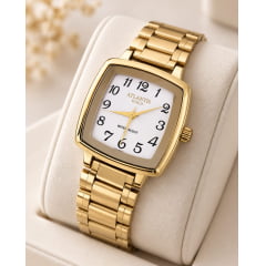 Relógio Quadrado Feminino Atlantis Gold 3503BN