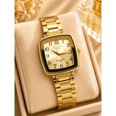Relógio Quadrado Feminino Atlantis Gold 3503CN