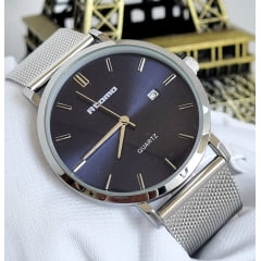 Relógio Feminino Pulseira Esteira Banhado a Ouro Atomo 9161A