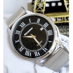 Relógio Feminino Pulseira Esteira Banhado a Ouro Atomo 9187