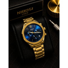 Relólgio Curren Masculino Dourado 1985GBC