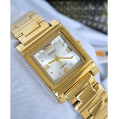 Relógio Banhado a Ouro Skmei Quadrado 1386