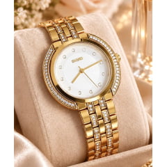Relógio Feminino Dourado SKMEI 1979 Relógio Feminino Dourado SKMEI 1979
