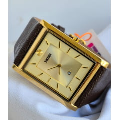 Relógio Masculino Couro Skmei 9256DM 