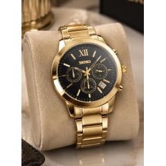 Relógio Masculino Dourado 9097