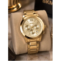 Relógio Masculino Dourado 9097KU2