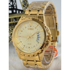 Relógio Masculino SKMEI Banhado a Ouro 9069D