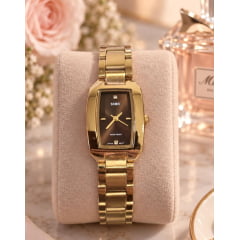 Relógio Skmei Dourado Quadrado 1400ku1 Relógio Skmei Dourado Quadrado 1400ku1