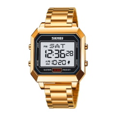 Relógio Skmei Quadrado Digital Dourado SK40303