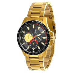Relógio Masculino Banhado a Ouro Multifiunção TGI37045