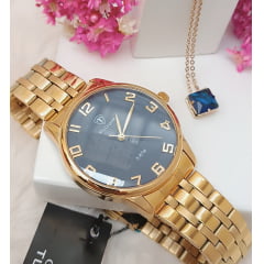 Kit Relógio Feminino Tuguir Dourado TG30241