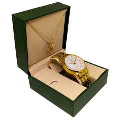 Kit Relógio Feminino Tuguir Dourado TG30248