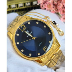 Kit Relógio Feminino Tuguir Dourado TG35059 Kit Relógio Feminino Tuguir Dourado TG35059