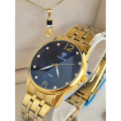 Kit Relógio Feminino Tuguir Dourado TG35059 Kit Relógio Feminino Tuguir Dourado TG35059